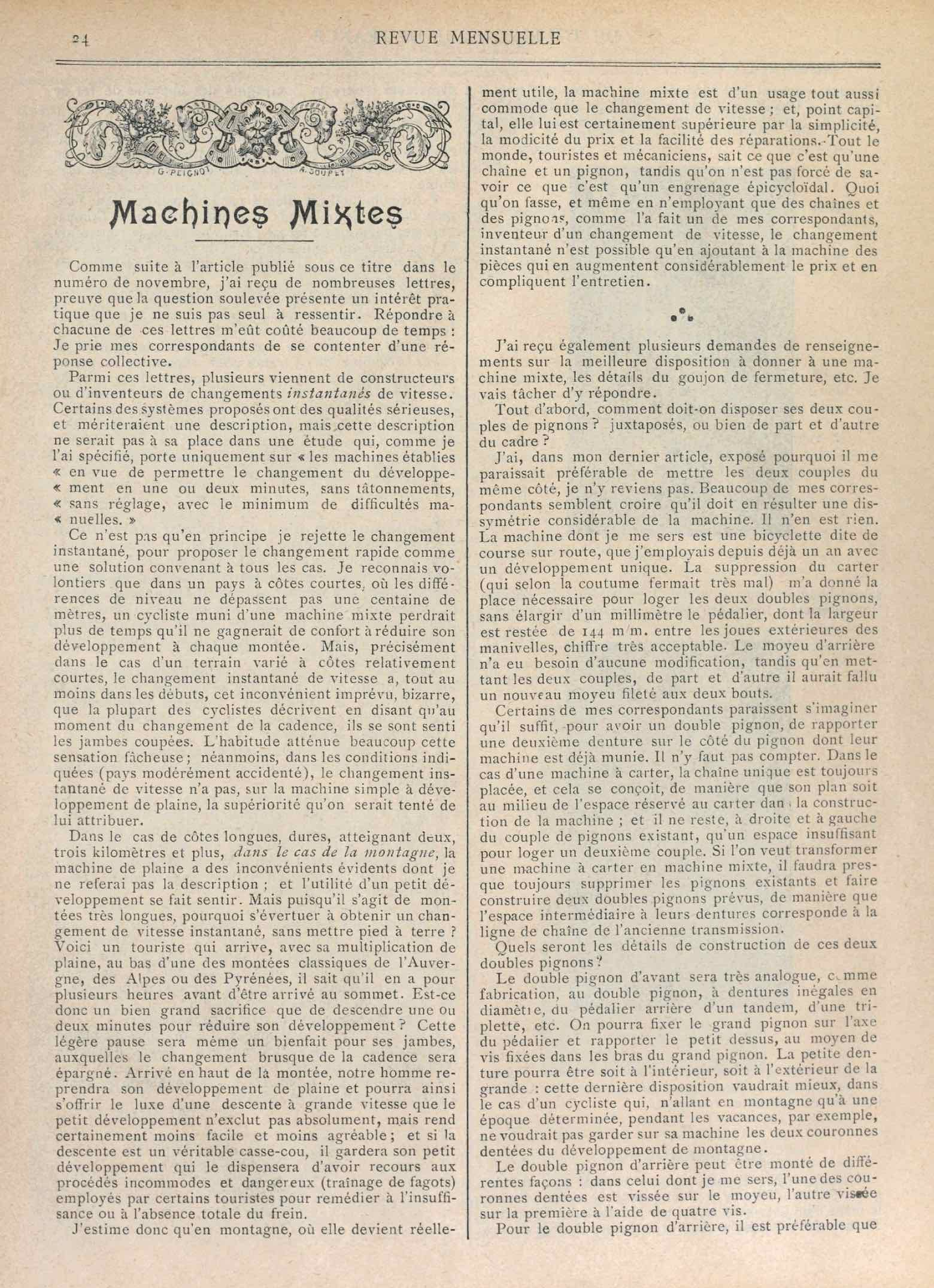 T.C.F. Revue Mensuelle January 1898 - Machines Mixtes (part II) scan 1 main image