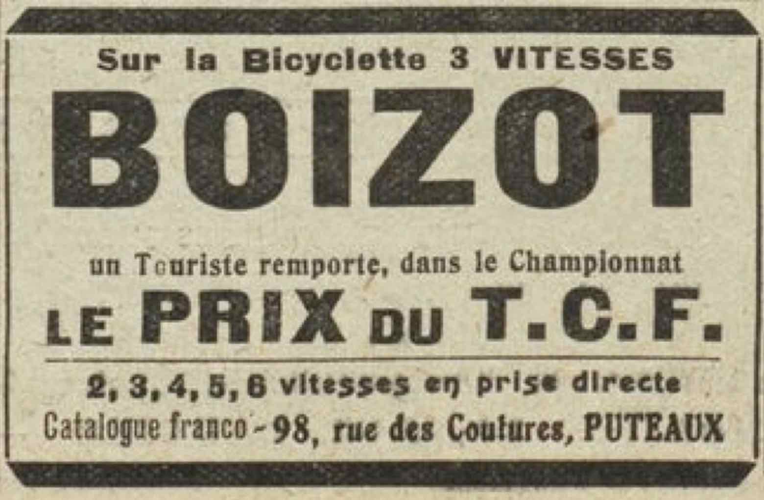 T.C.F. Revue Mensuelle June 1913 - Boizot advert main image