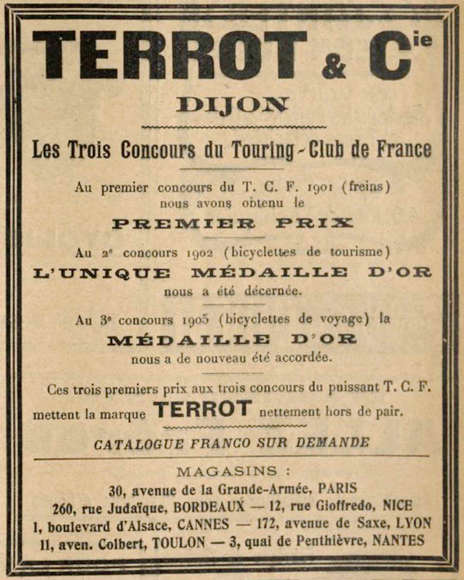T.C.F. Revue Mensuelle March 1906 - Terrot advert main image
