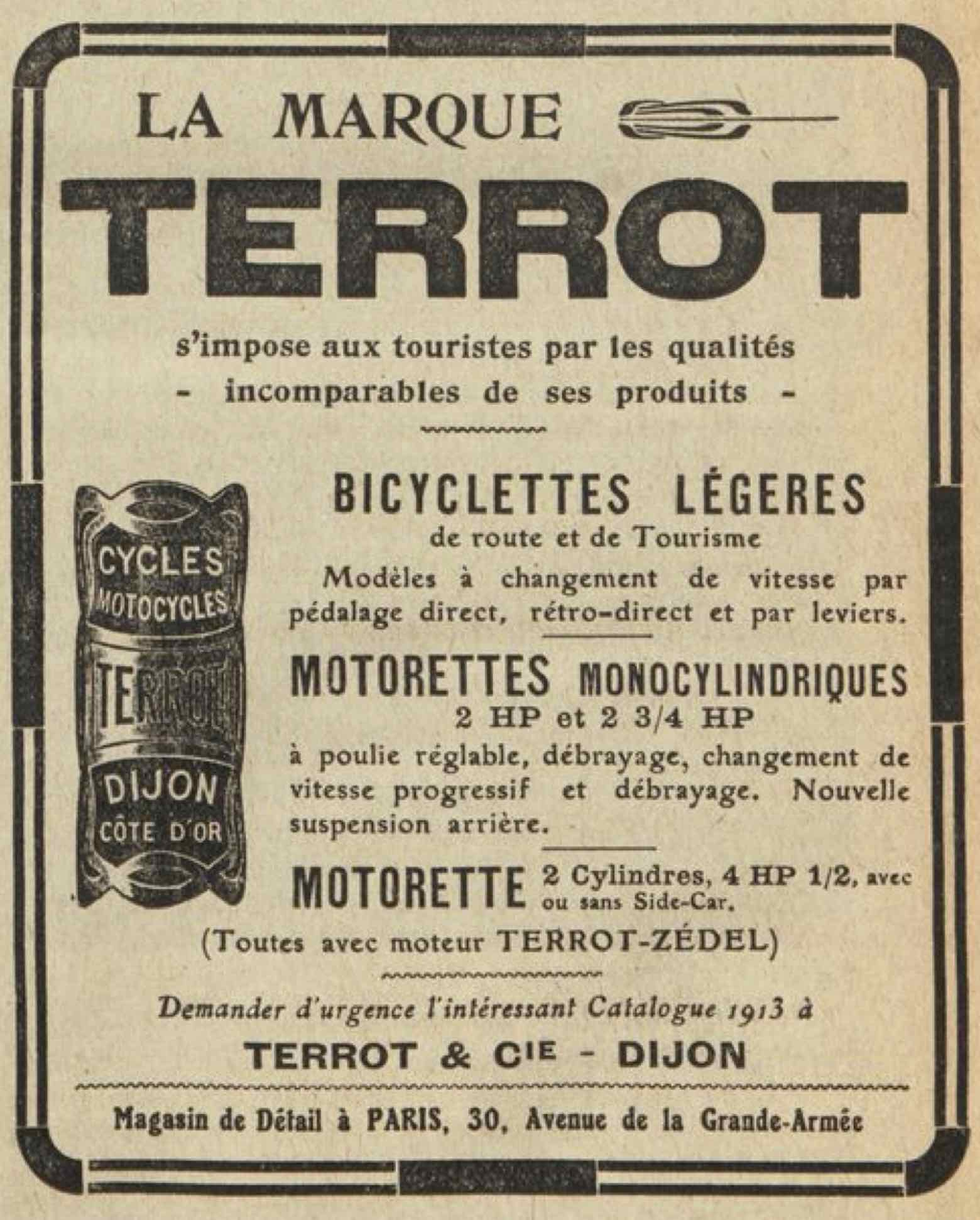 T.C.F. Revue Mensuelle March 1913 - Terrot advert main image