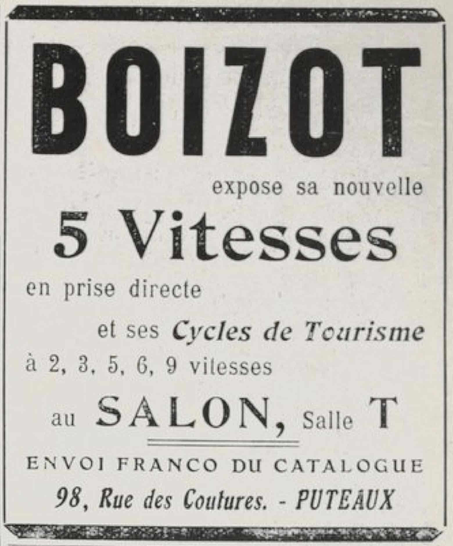T.C.F. Revue Mensuelle November 1912 - Boizot advert main image