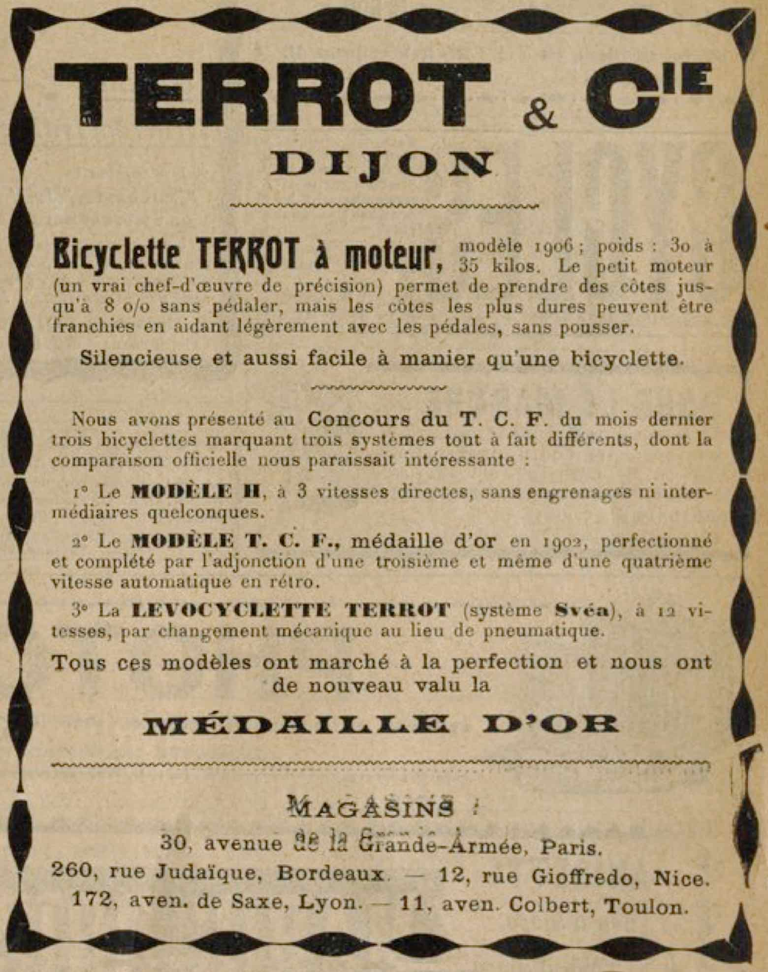 T.C.F. Revue Mensuelle September 1905 - Terrot advert main image