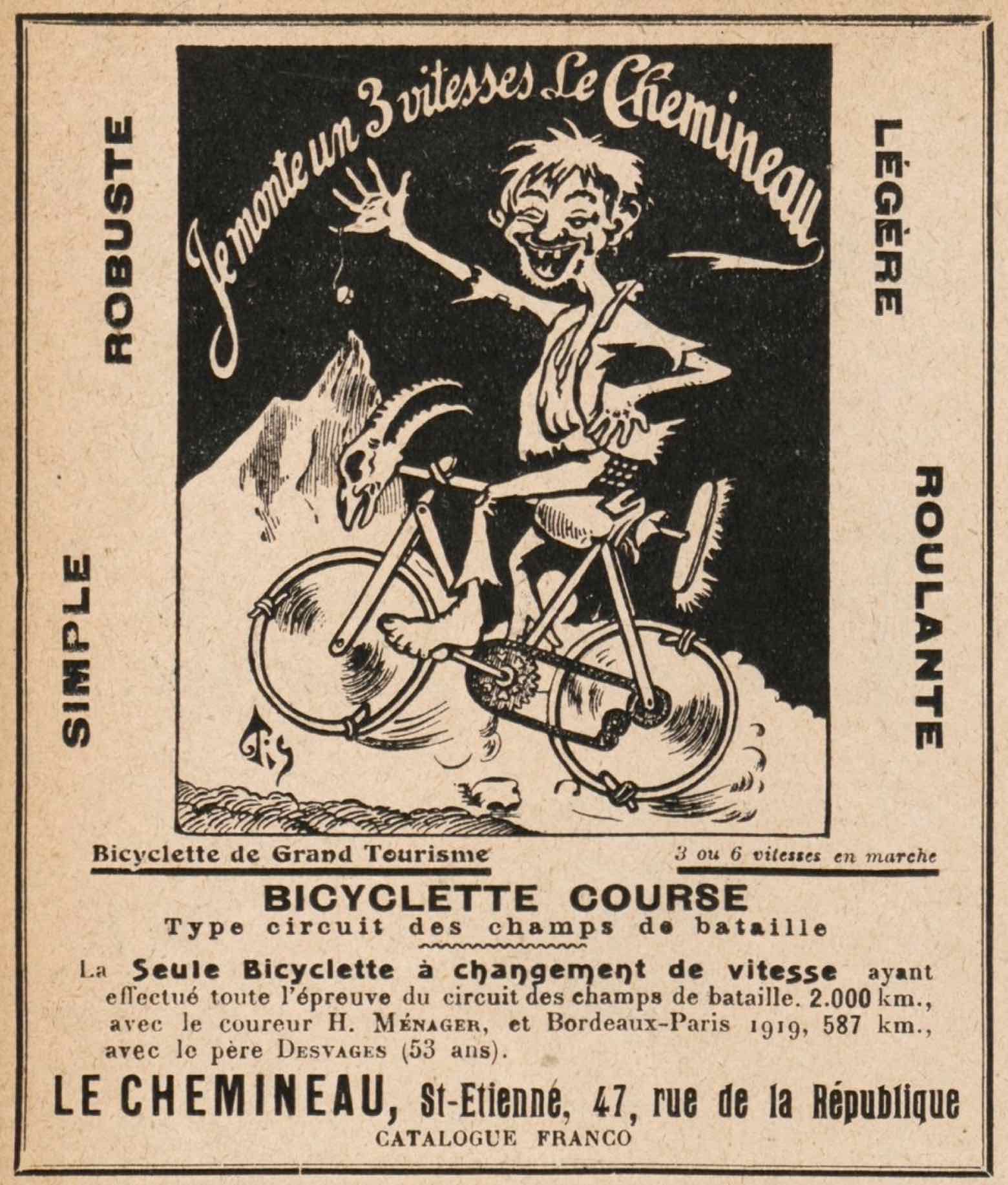 T.C.F. Revue Mensuelle September 1919 - Chemineau advert main image