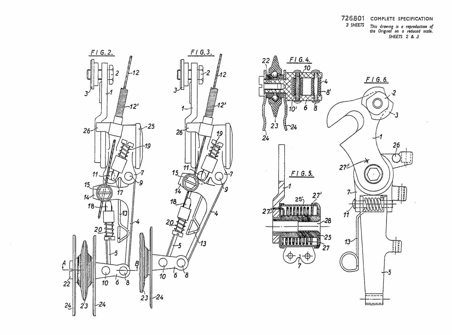 UK Patent 726,801 - Campagnolo scan 4 main image