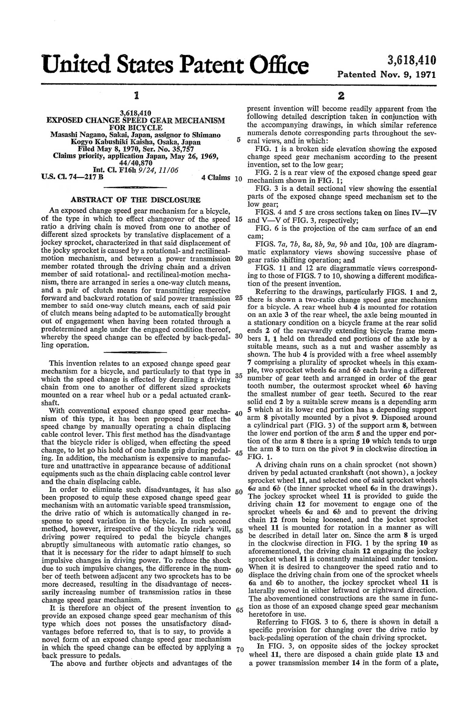 US Patent 3,618,410 scan 1 main image