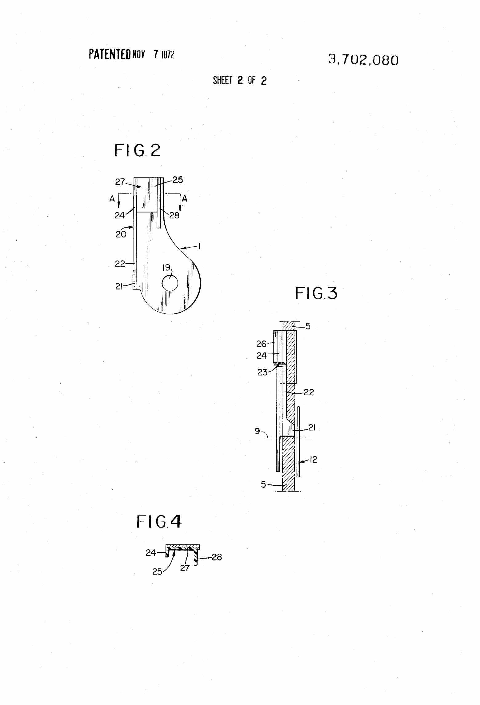 US Patent 3,702,080 - Huret parallelogram scan 5 main image