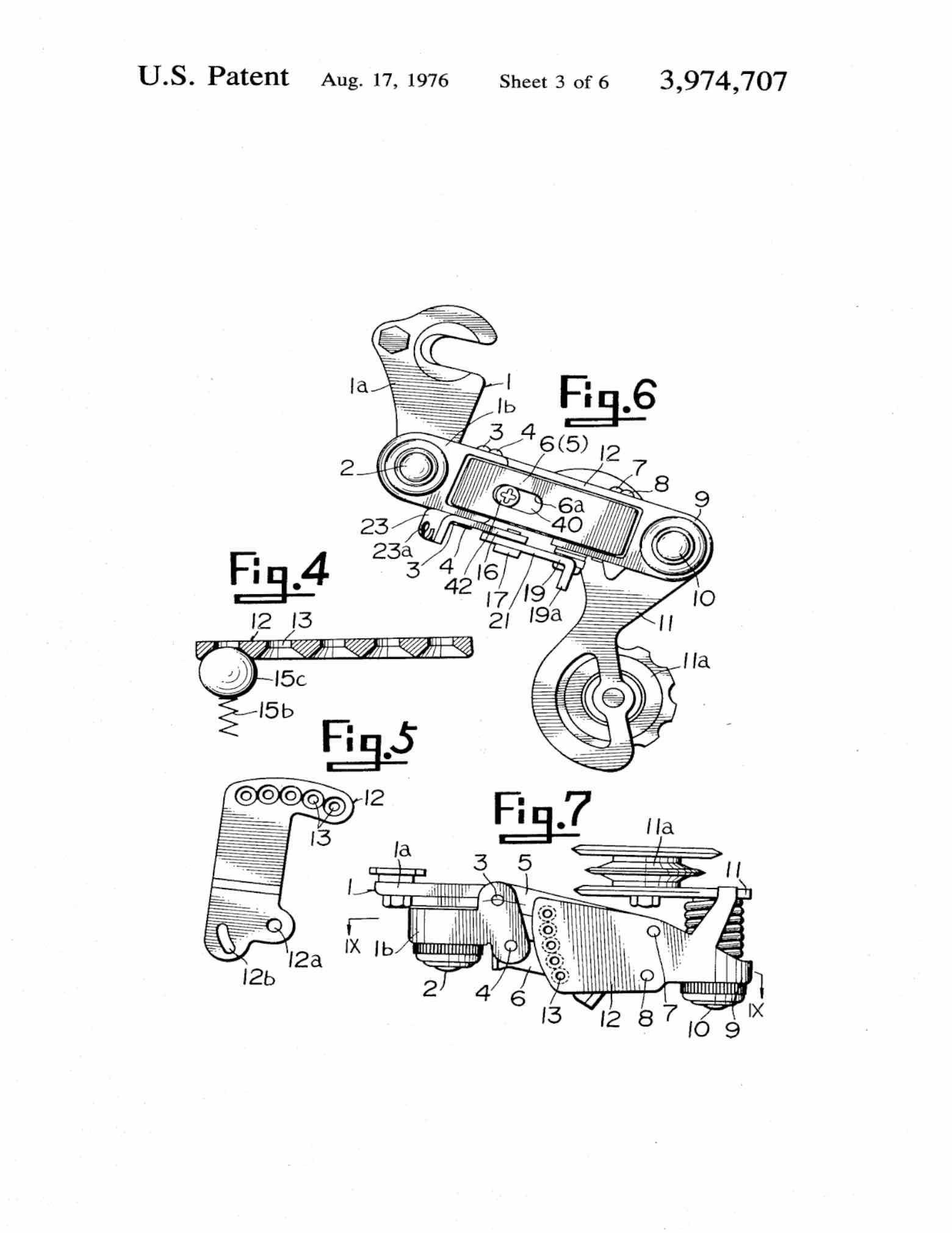 US Patent 3,974,707 - Shimano Positron scan 10 main image