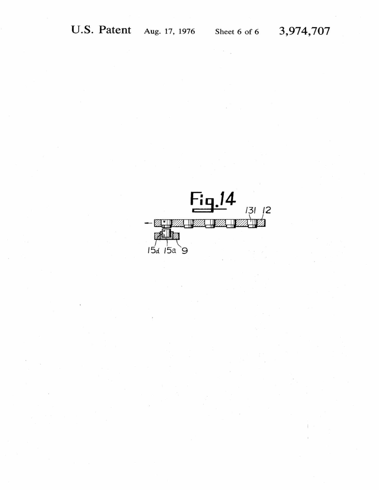 US Patent 3,974,707 - Shimano Positron scan 13 main image
