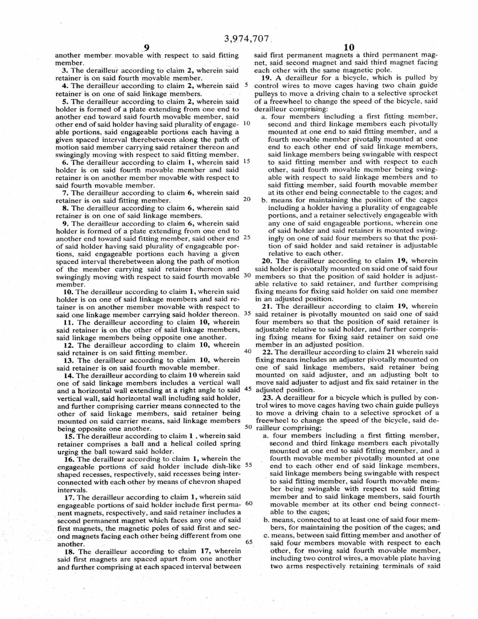 US Patent 3,974,707 - Shimano Positron scan 6 main image