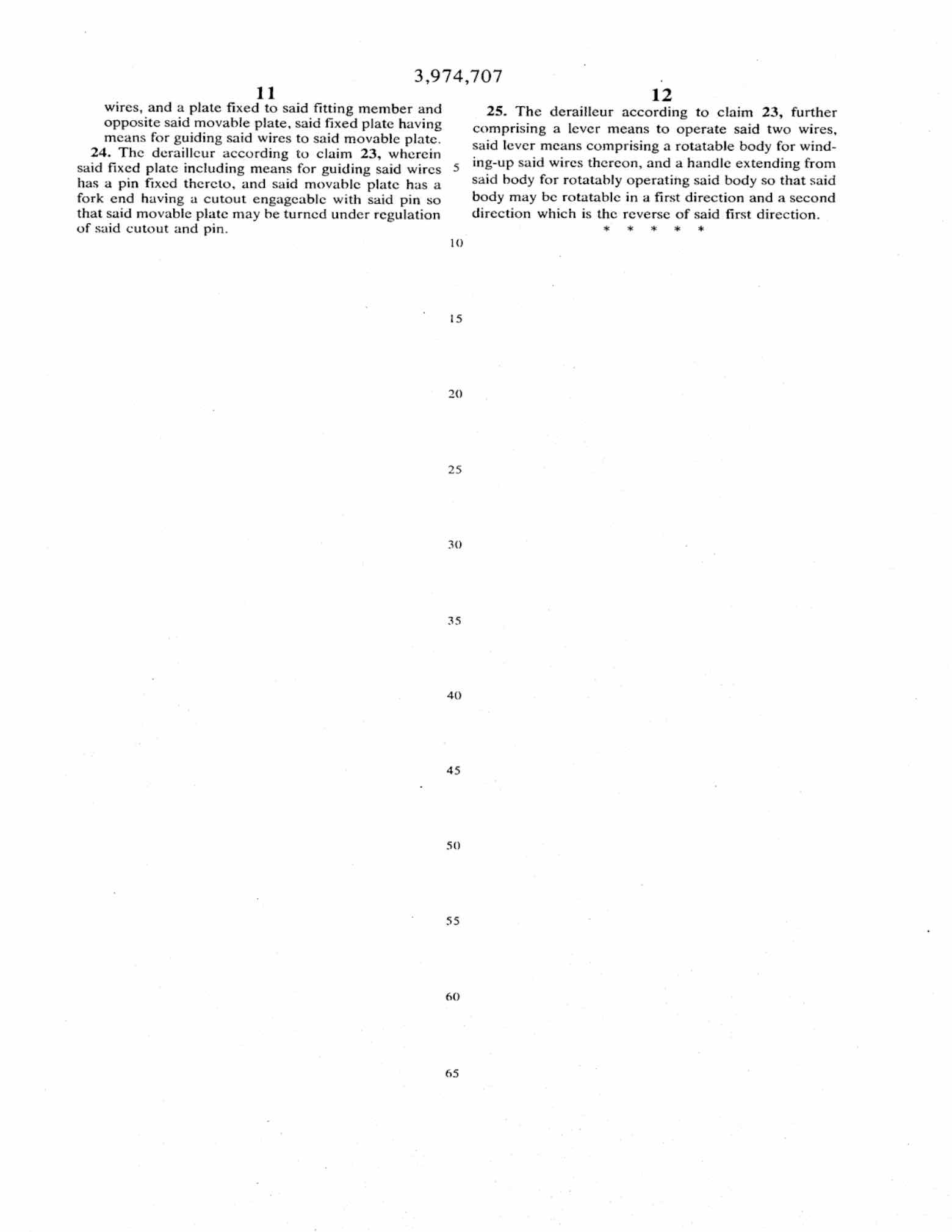 US Patent 3,974,707 - Shimano Positron scan 7 main image