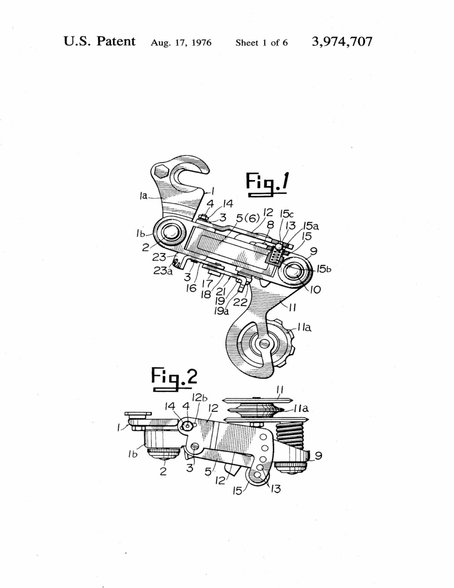 US Patent 3,974,707 - Shimano Positron scan 8 main image