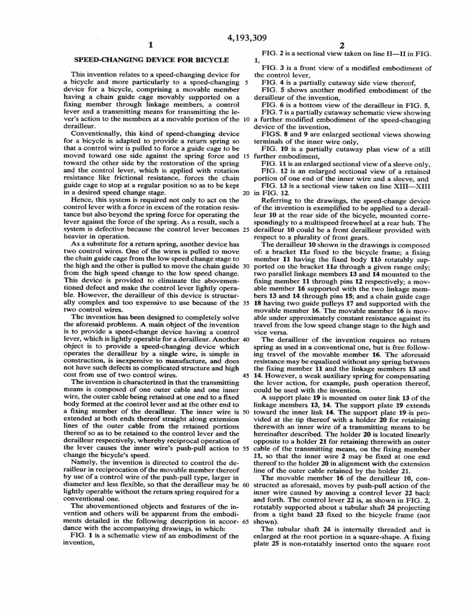 US Patent 4,193,309 - Shimano Positron scan 2 main image