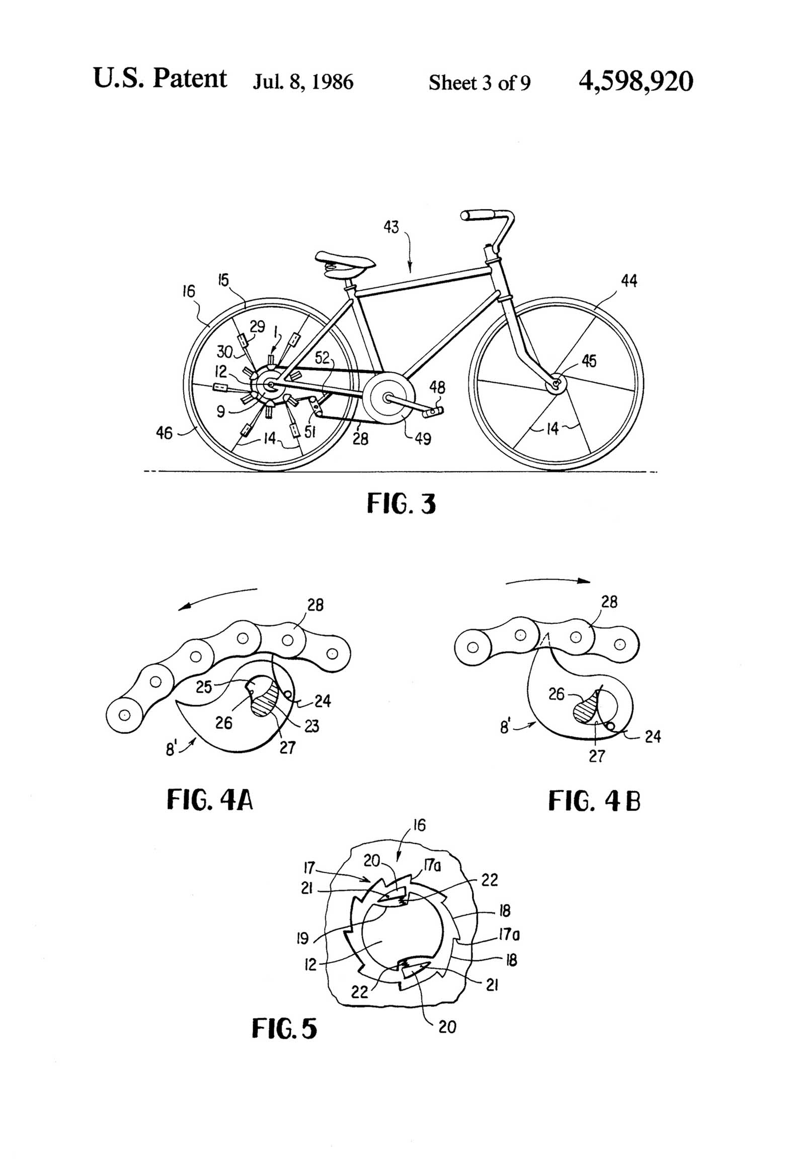 US Patent 4,598,920 - AutoBike scan 12 main image