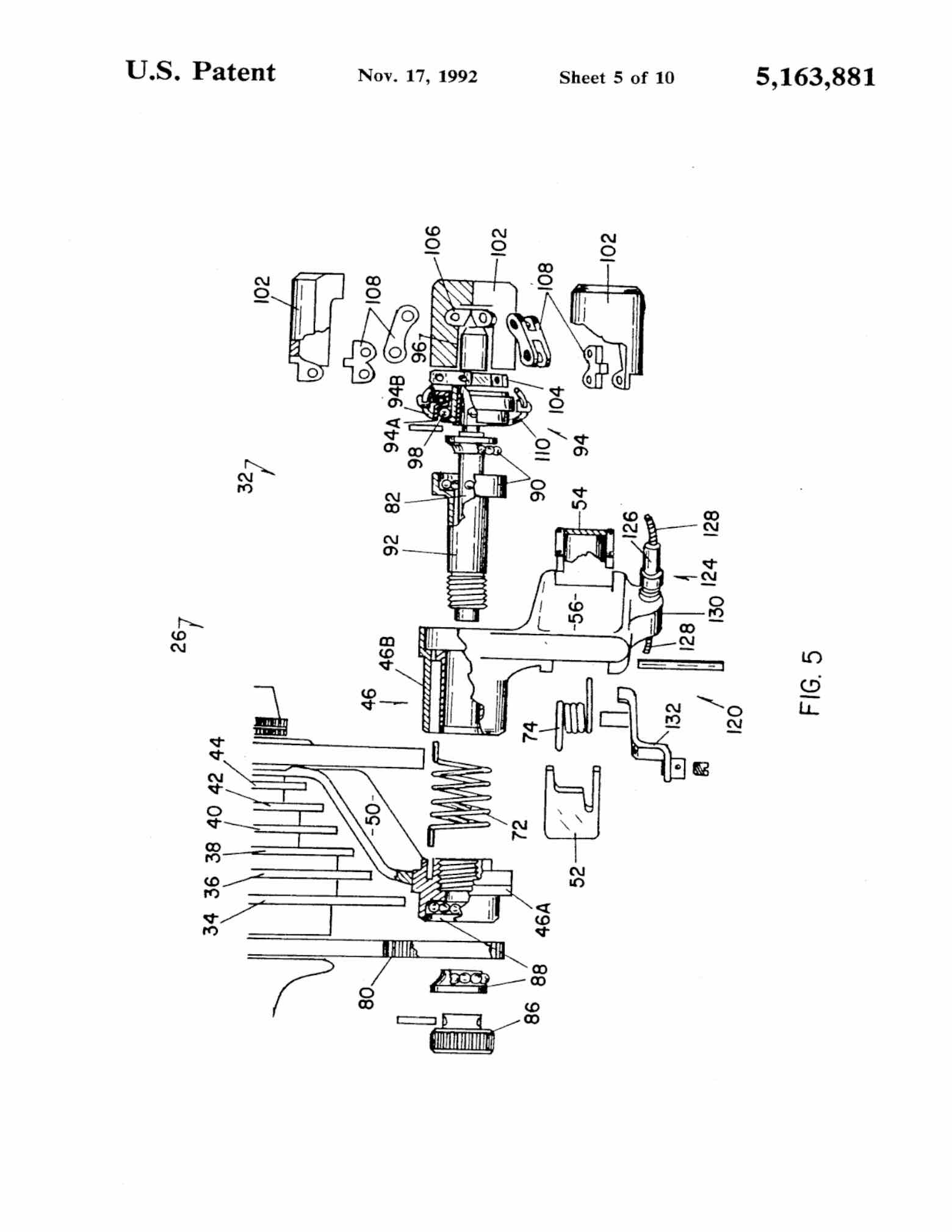 US Patent 5,163,881 - AutoBike SmartShift scan 11 main image