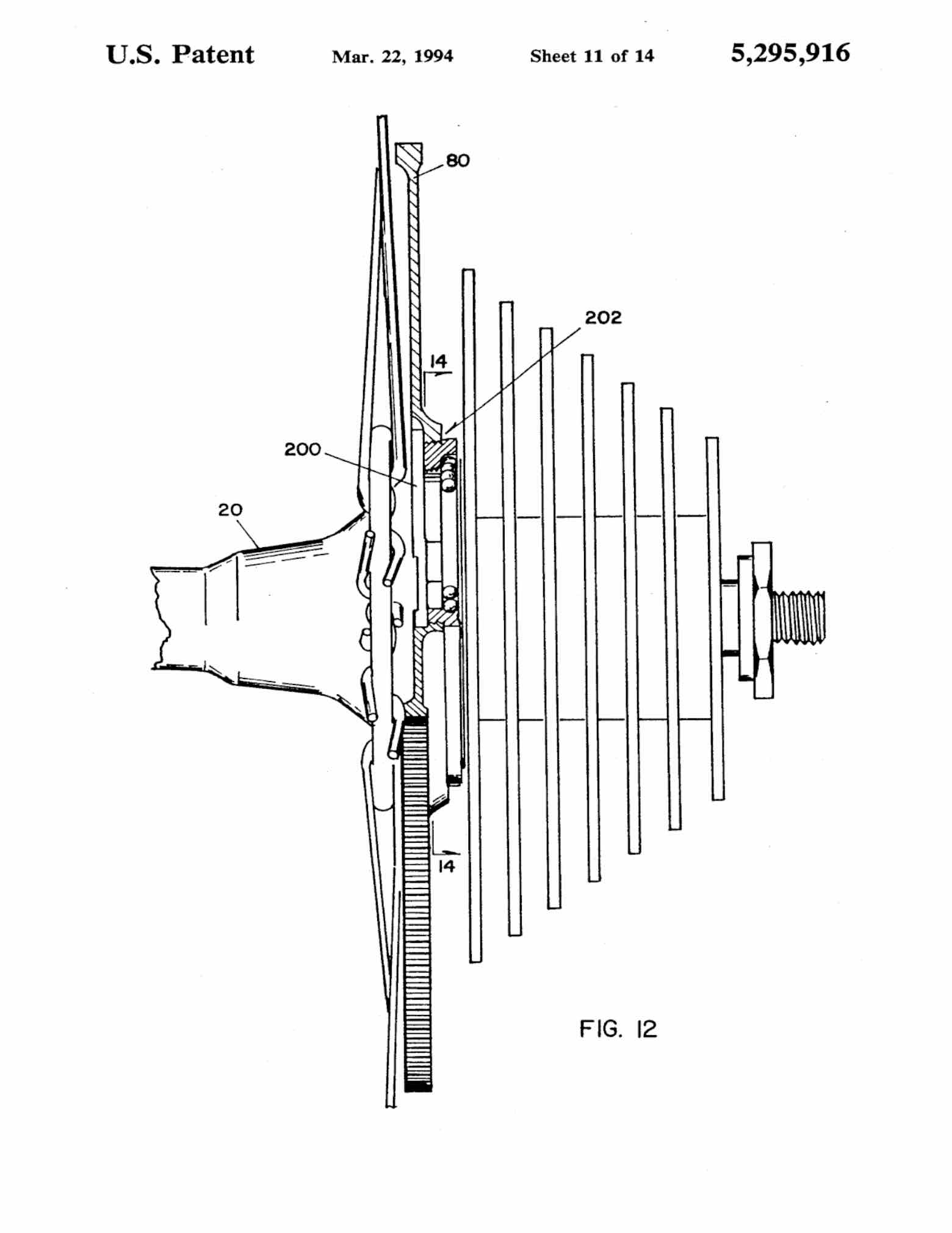 US Patent 5,295,916 - AutoBike SmartShift scan 19 main image