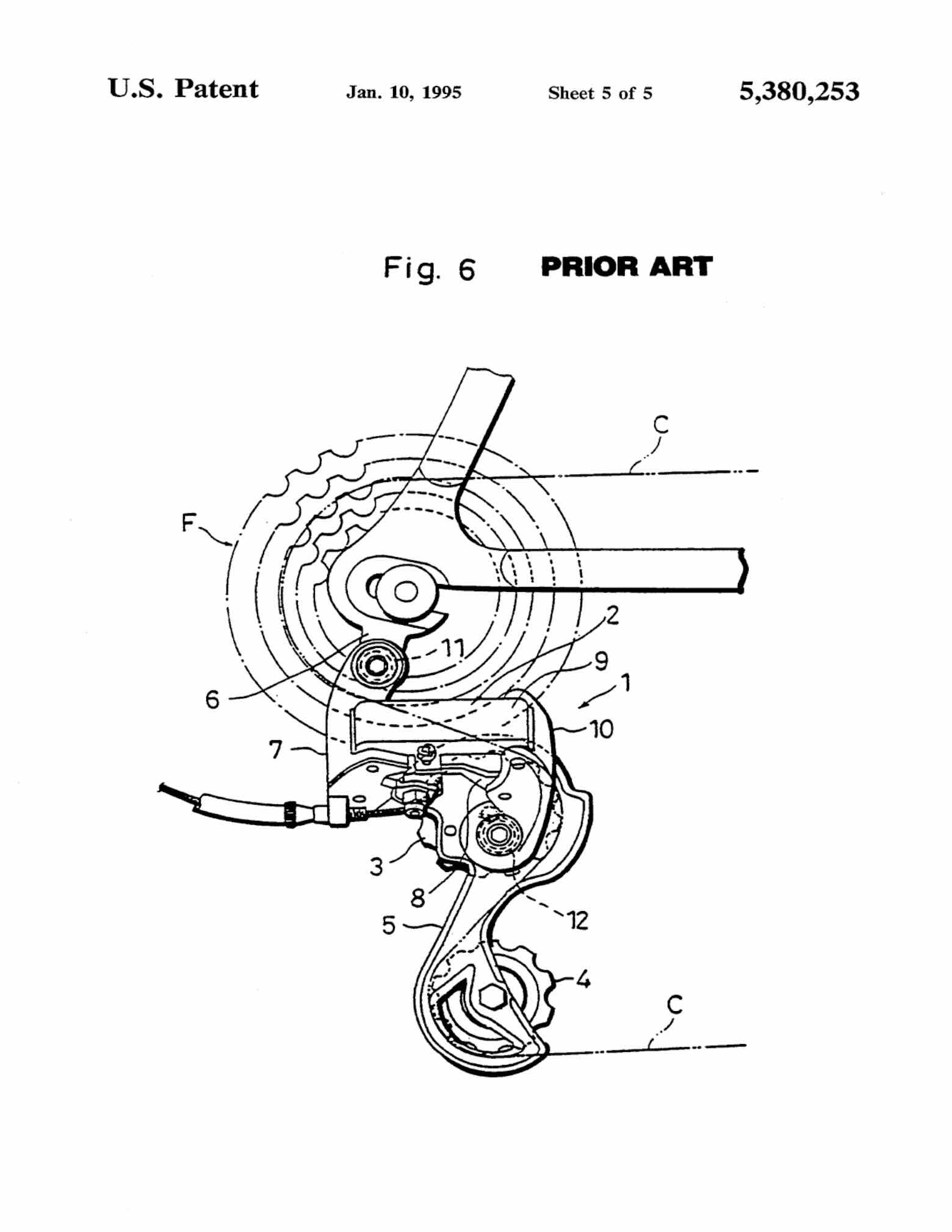 US Patent 5,380,253 - SunTour S-1 scan 11 main image