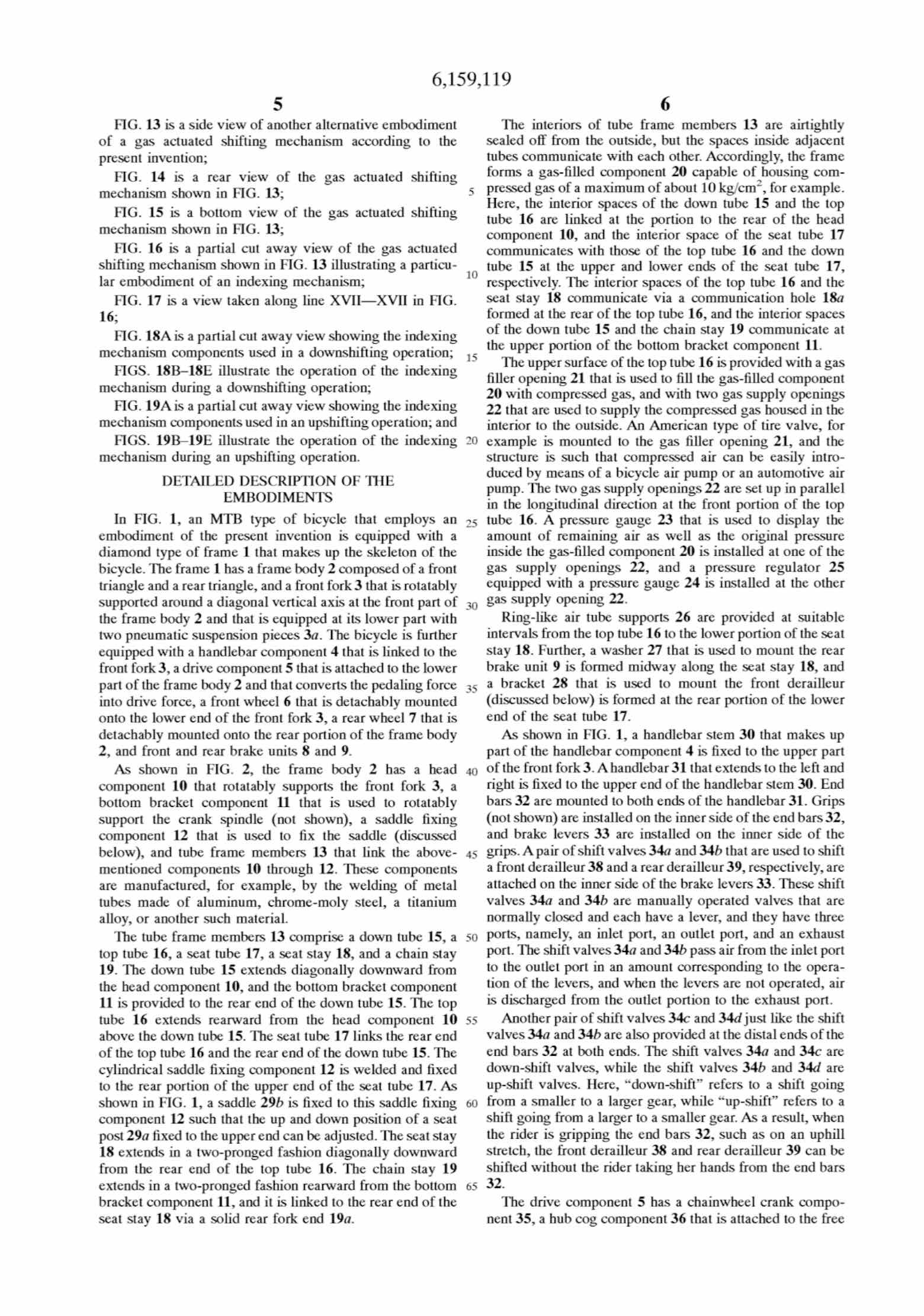 US Patent 6,159,119 - Shimano AirLines scan 21 main image