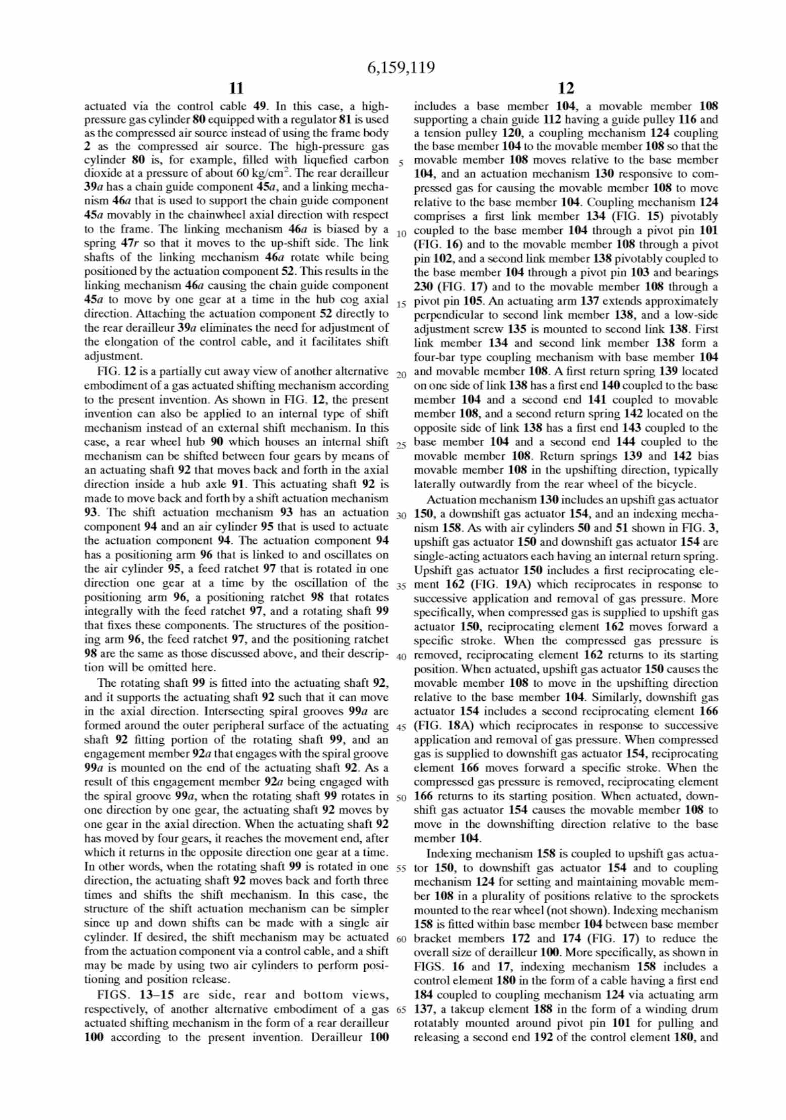 US Patent 6,159,119 - Shimano AirLines scan 24 main image