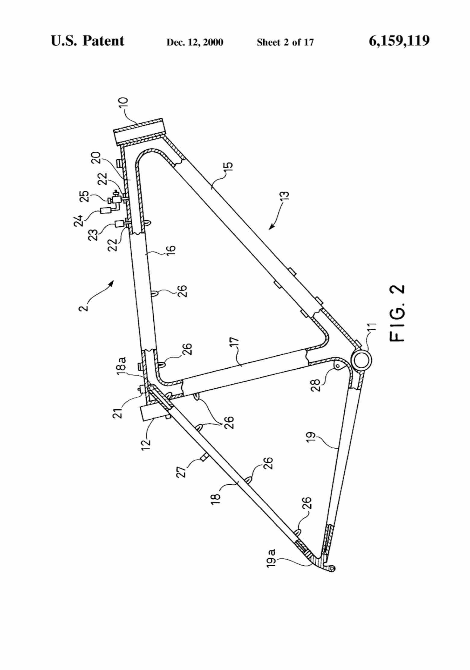 US Patent 6,159,119 - Shimano AirLines scan 3 main image