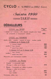 Cyclo - Saison 1950 Tarif scan 01 thumbnail