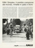 La Bicicletta 1984 April - Galli advert thumbnail
