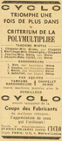 L'Auto 18th April 1944 - Cyclo advert thumbnail