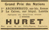 L'Auto 19th September 1932 - Huret advert thumbnail