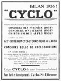 L'Industrie des Cycles et Automobiles January 1937 - Cyclo advert thumbnail