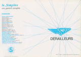 Simplex - Derailleurs specialites 1981 page 1 thumbnail