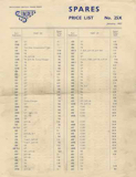 Simplex - Spares Price List No. 25X scan 1 thumbnail
